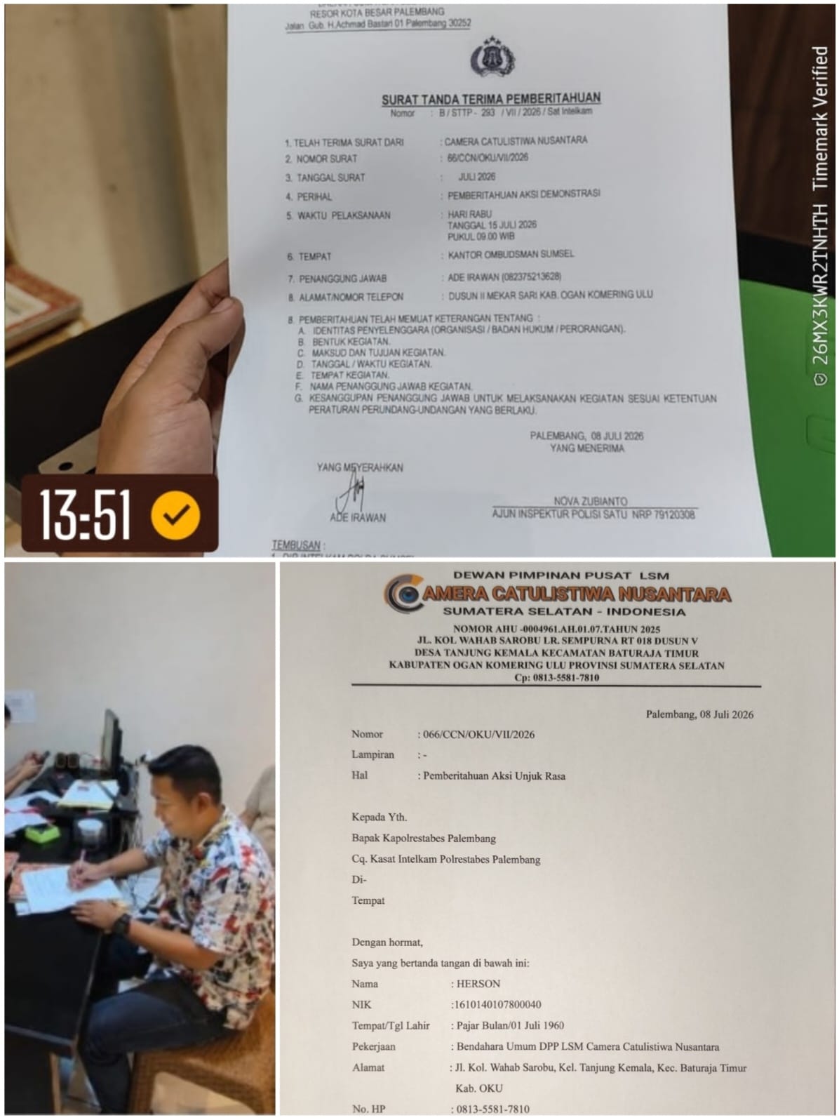 DPP LSM CCN.MENYOROTI DUGAAN KADES KELUARKAN SKT.CARUT MARUT SURAT MENYURAT TANAH DI KAB.OKUS